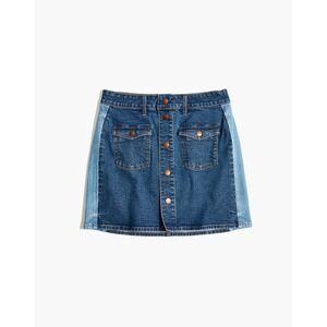 Madewell Stretch Denim Straight Mini Skirt: Pieced Edition - Size 30